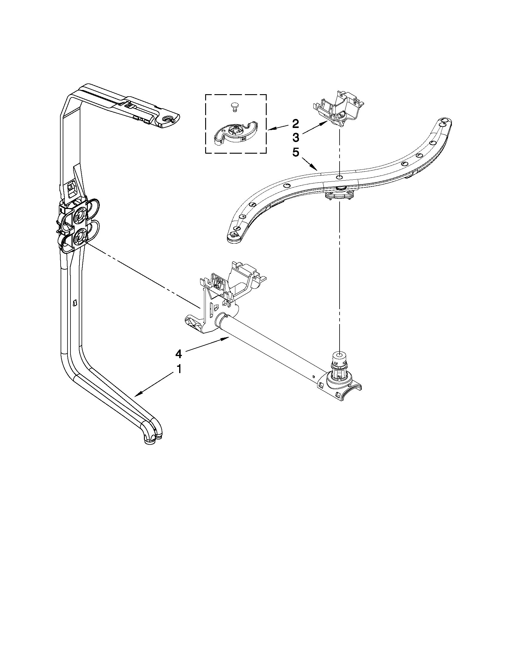 Upper wash and rinse parts