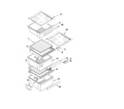 Maytag MSF22C2EXM01 refrigerator shelf parts diagram