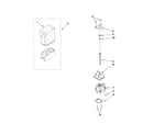 Maytag MSF22C2EXM01 motor and ice container parts diagram