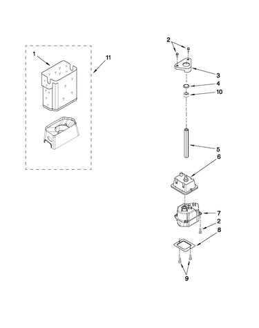 Motor and ice container parts