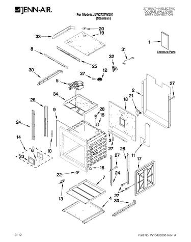 Upper oven parts