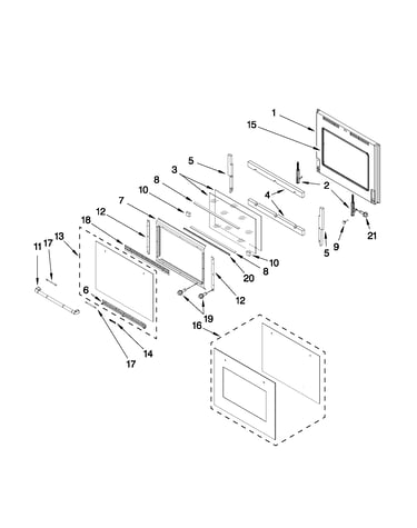 Oven door parts