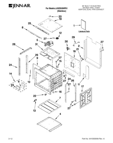Upper oven parts