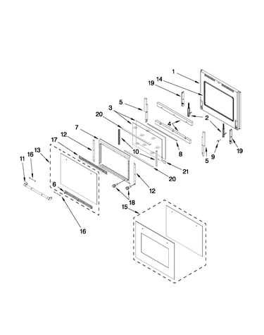 Lower oven door parts