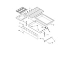 Whirlpool RF388LXKQ0 drawer & broiler parts diagram