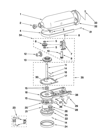 Case, gearing and planetary unit