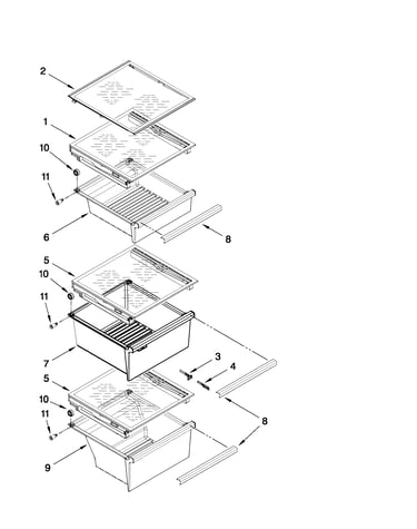 Refrigerator shelf parts