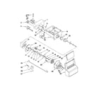 Whirlpool WSF26D4EXW00 motor and ice container parts diagram