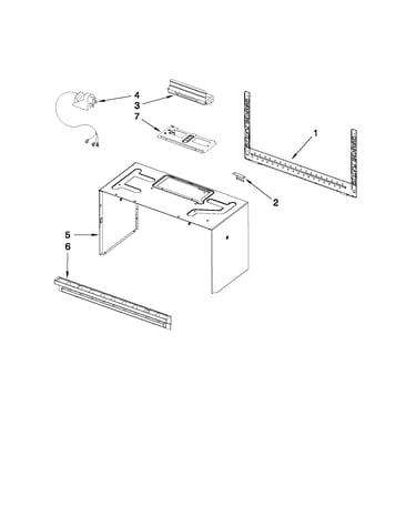 Cabinet and installation parts