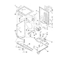 Whirlpool YWET3300XQ0 dryer cabinet and motor parts diagram
