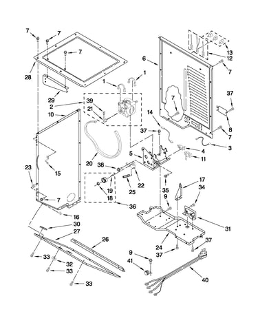 Dryer cabinet and motor parts