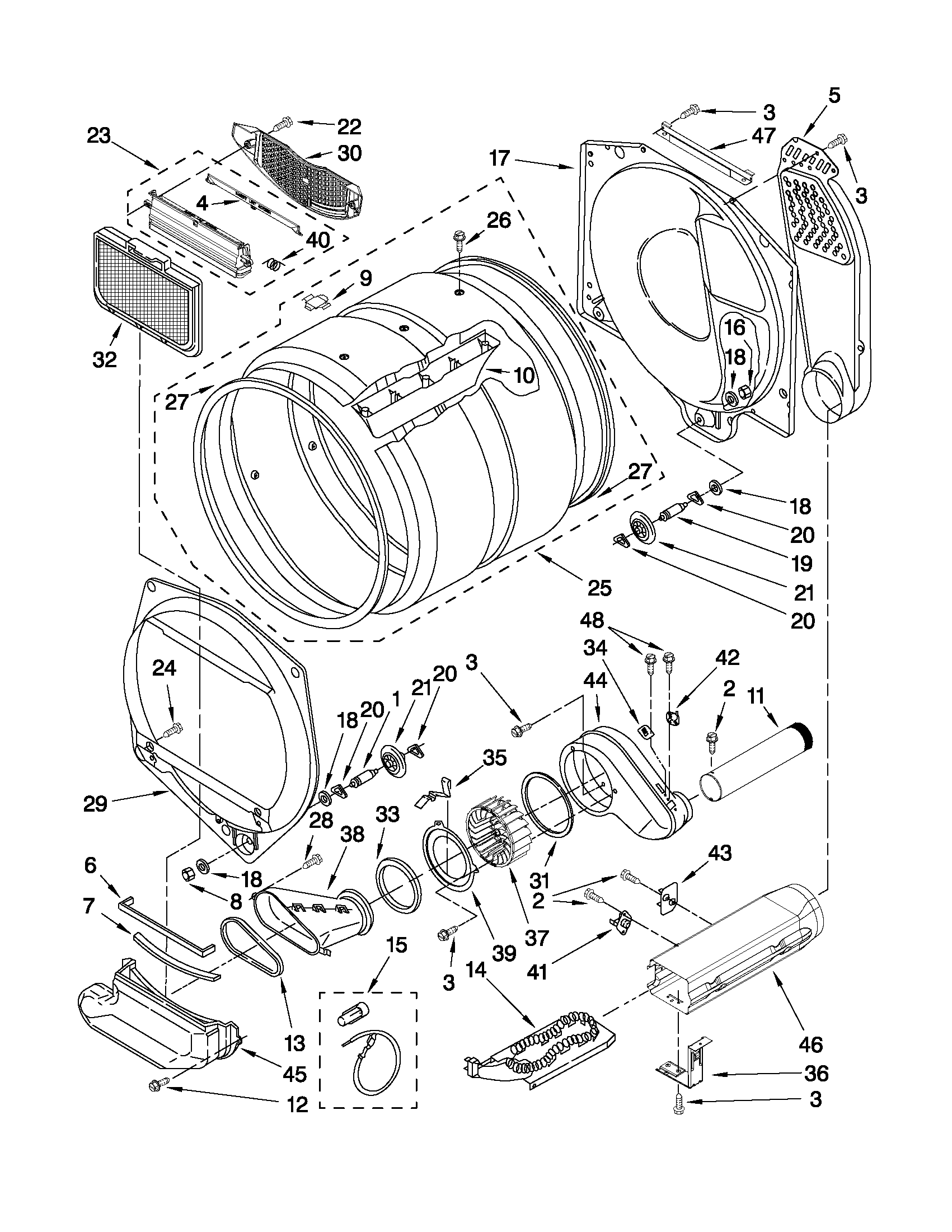 Dryer bulkhead parts