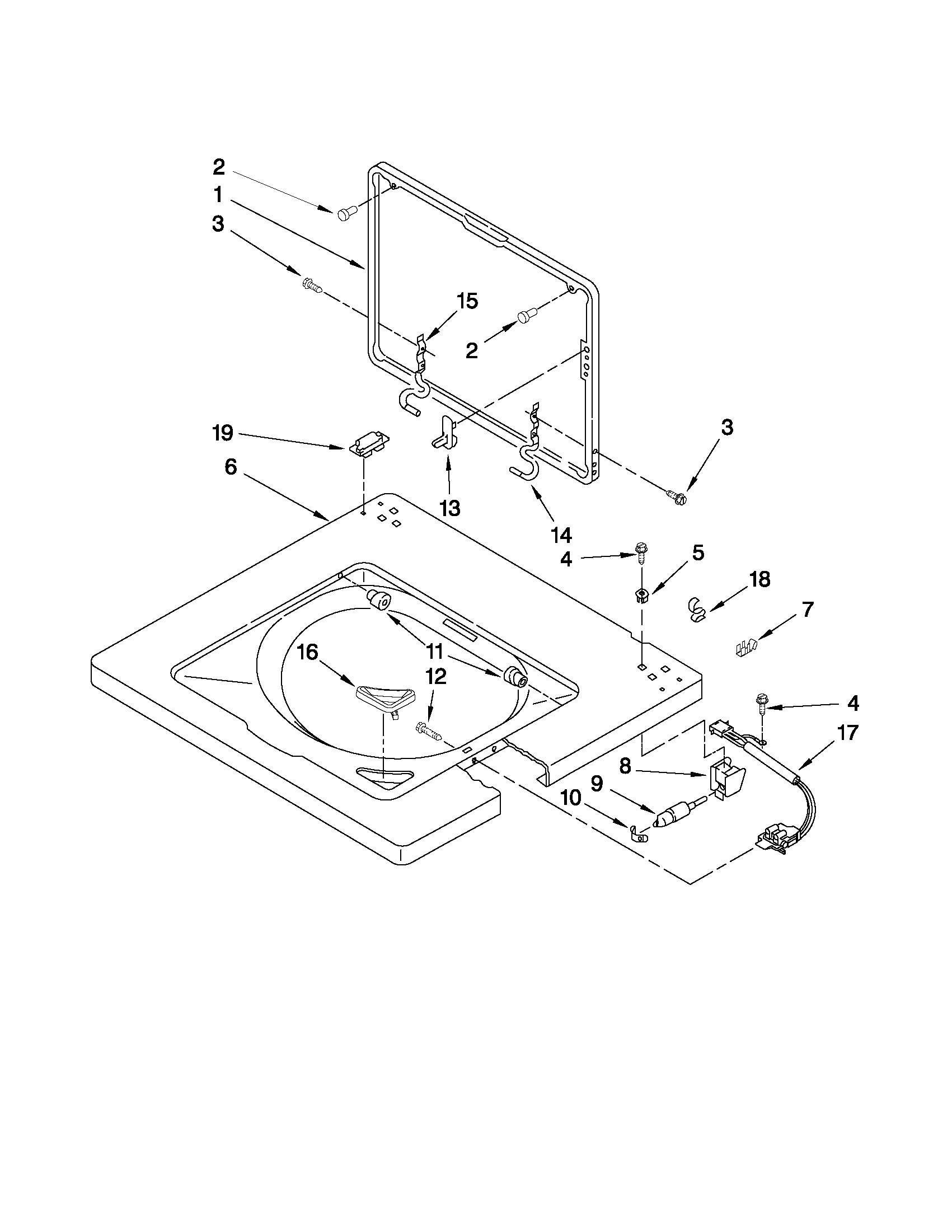 WASHER TOP AND LID PARTS