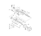 Whirlpool ED5VHEXVB06 motor and ice container parts diagram