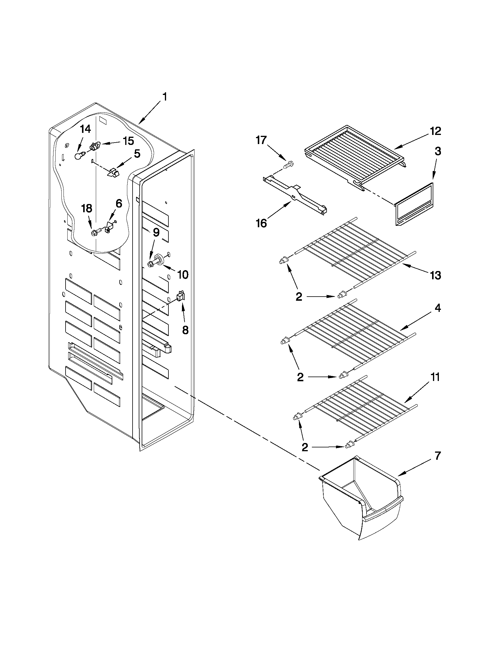 Freezer liner parts