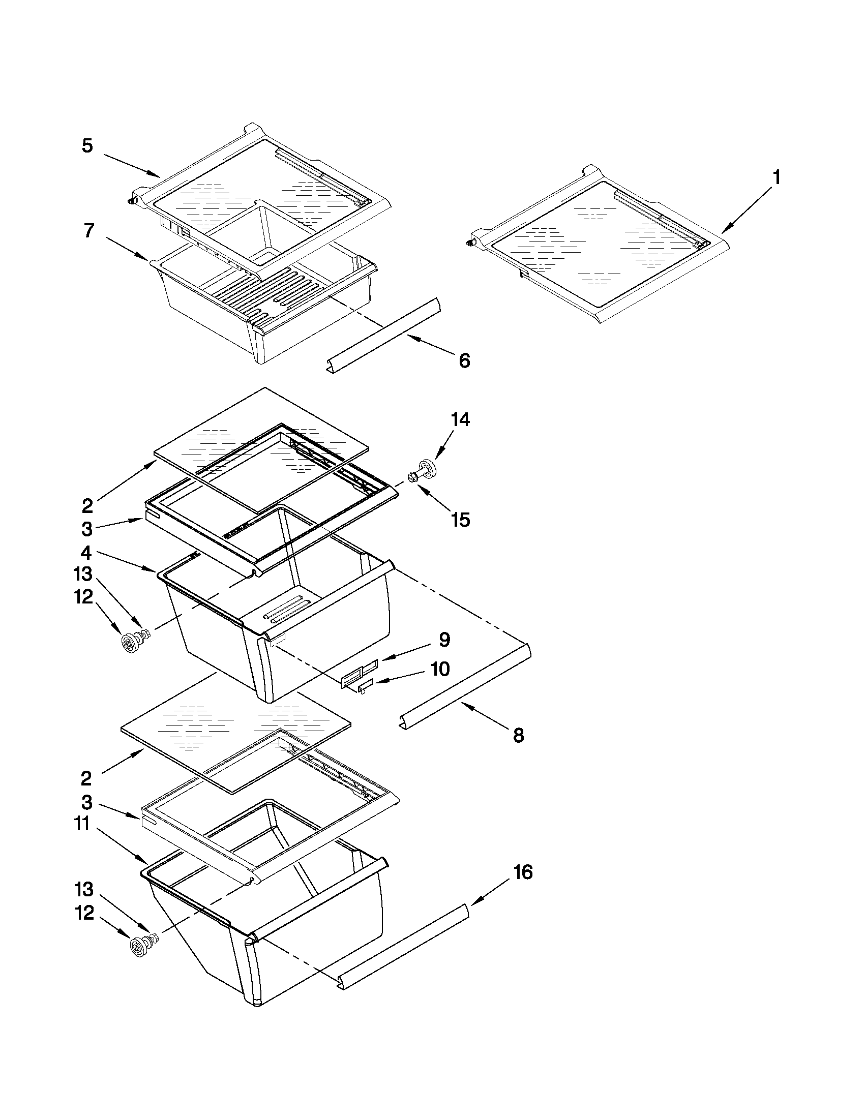 Refrigerator shelf parts