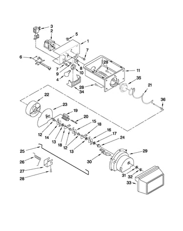 Motor and ice container parts