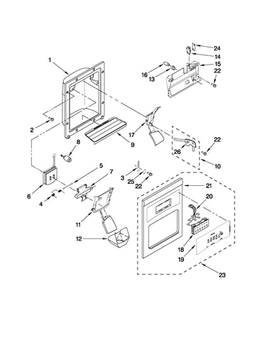 Dispenser front parts
