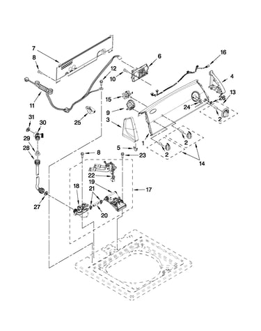 Controls and water inlet parts