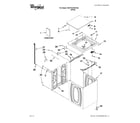 Whirlpool 3DWTW4740YQ0 top and cabinet parts diagram