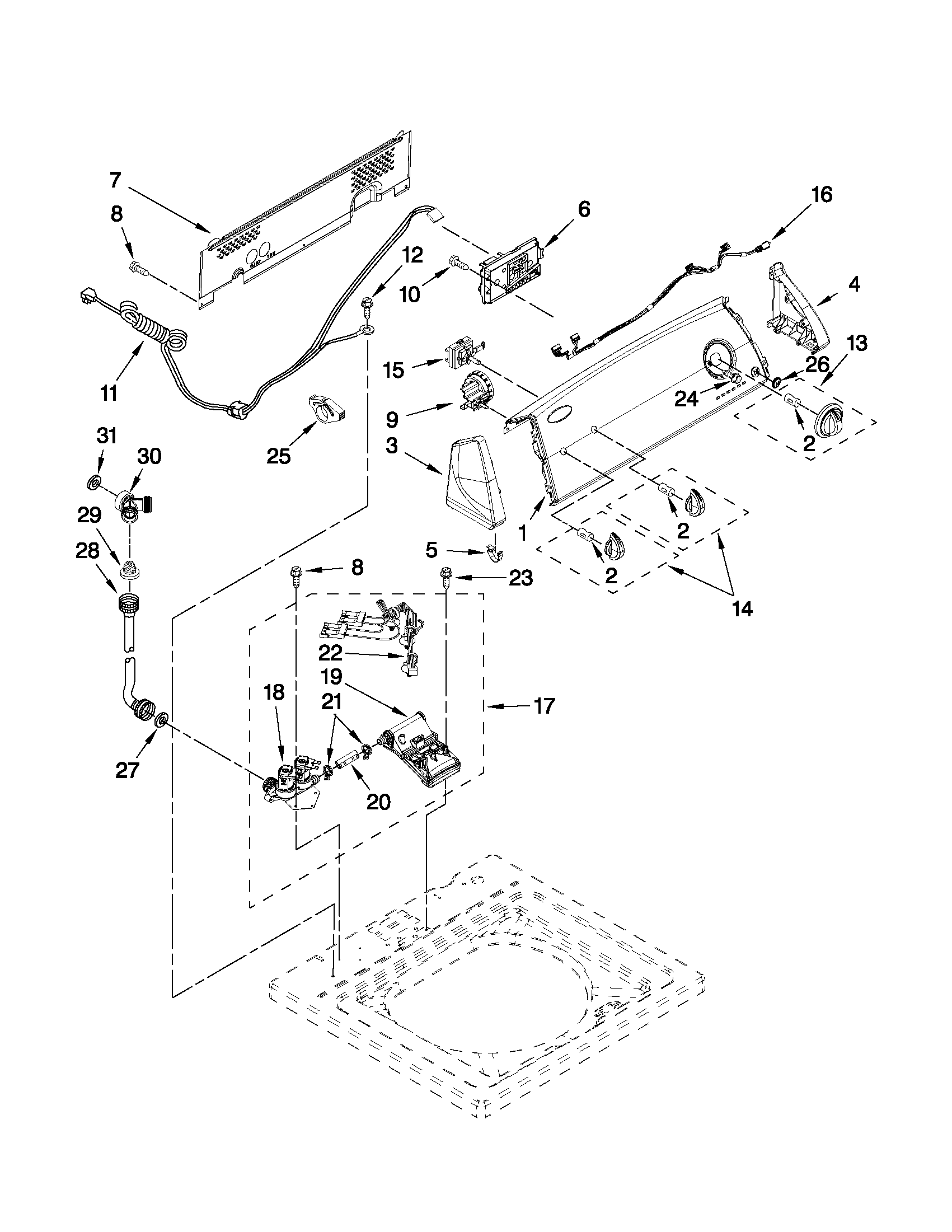 CONTROLS AND WATER INLET PARTS