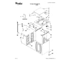Whirlpool 3DWTW4840YW0 top and cabinet parts diagram