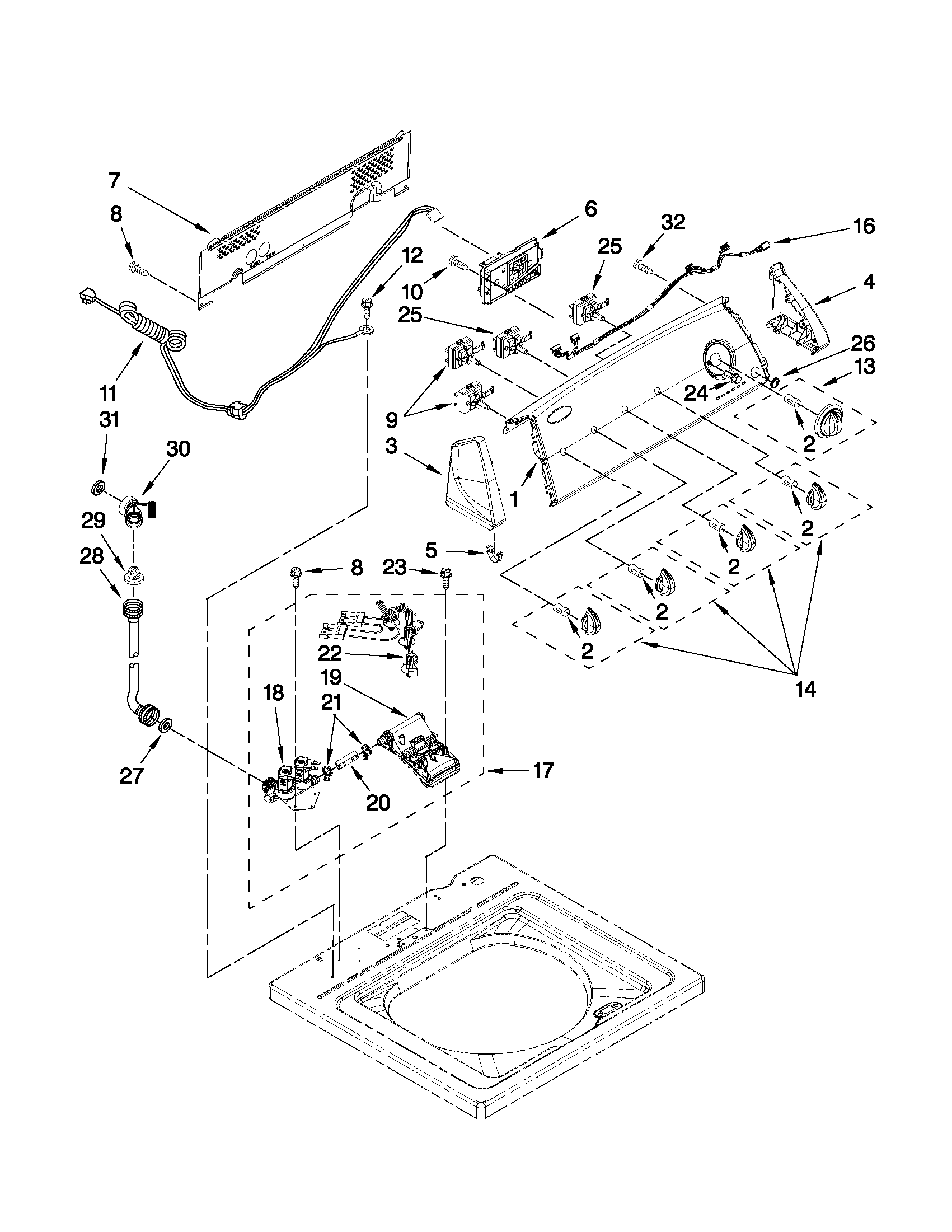 CONTROLS AND WATER INLET PARTS