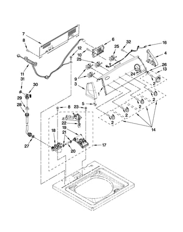 Controls and water inlet parts