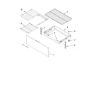 Whirlpool WFE714HLAS0 drawer & broiler parts diagram