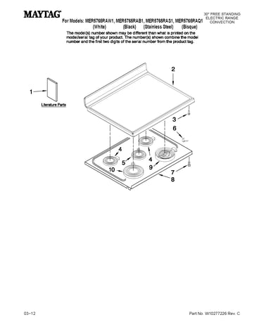 Cooktop parts