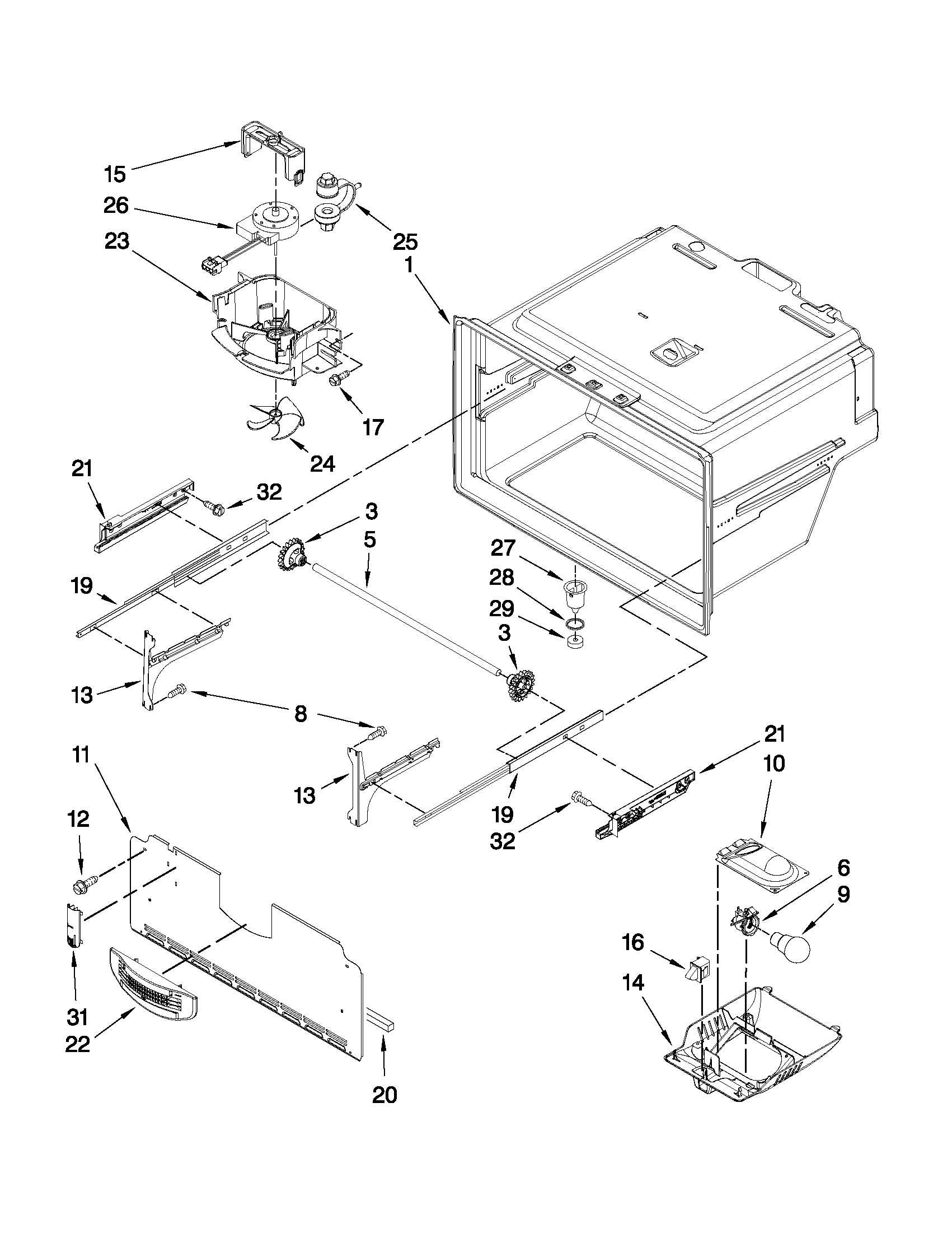 Freezer liner parts