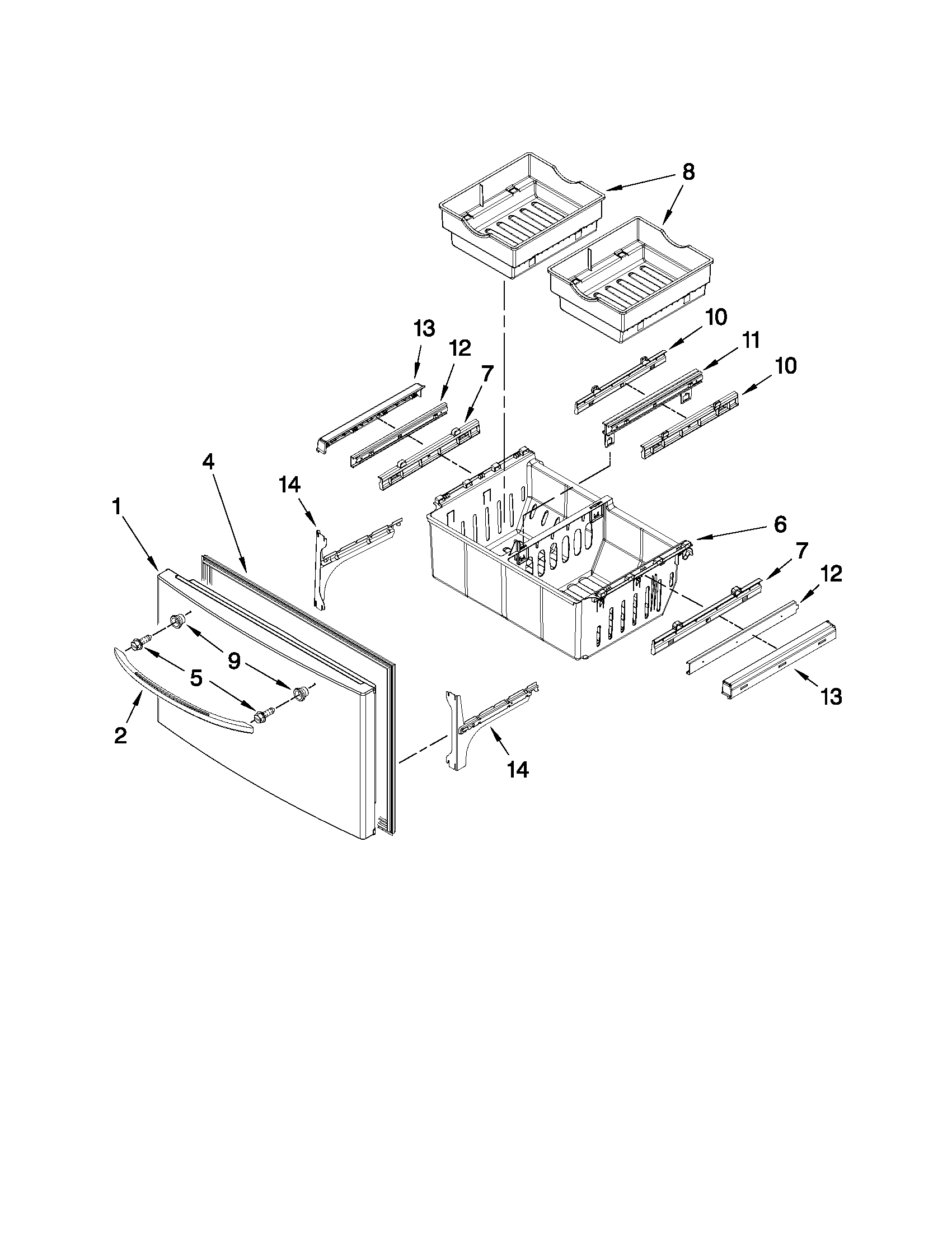 Freezer door parts