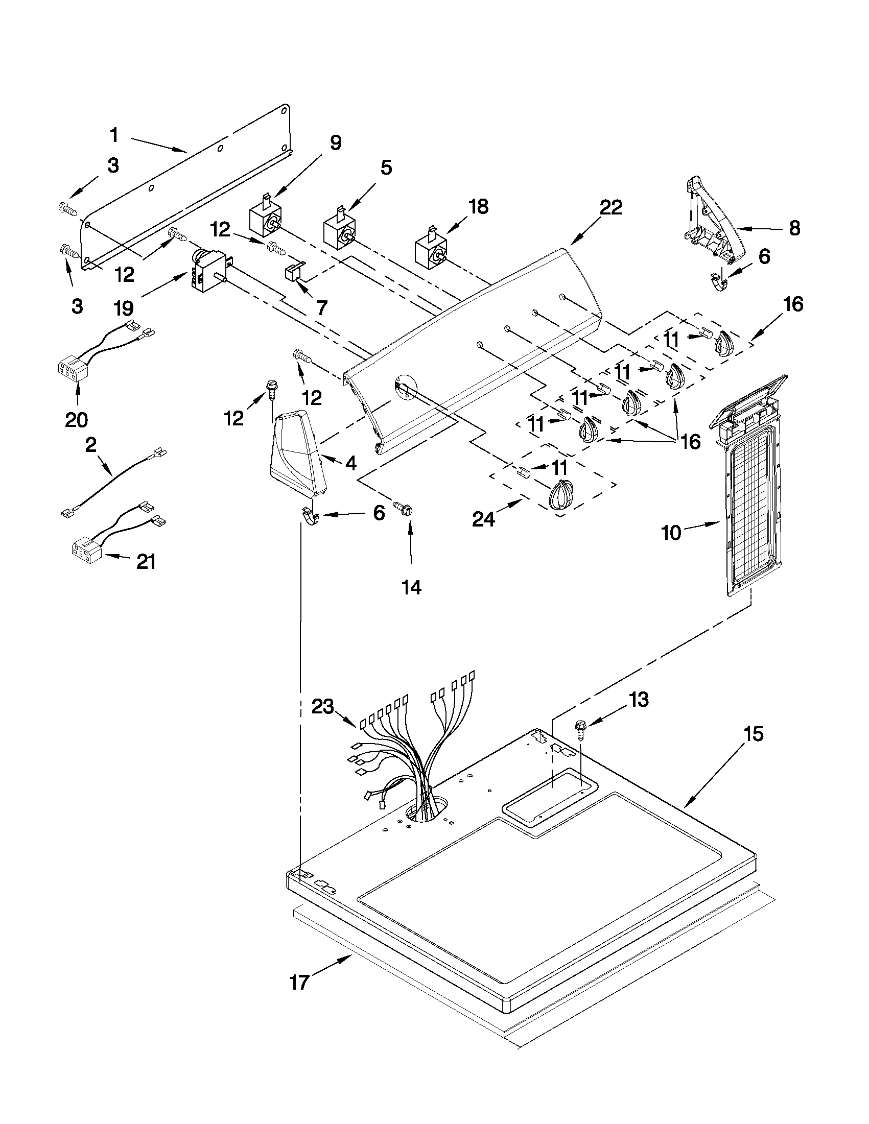 Top and console parts