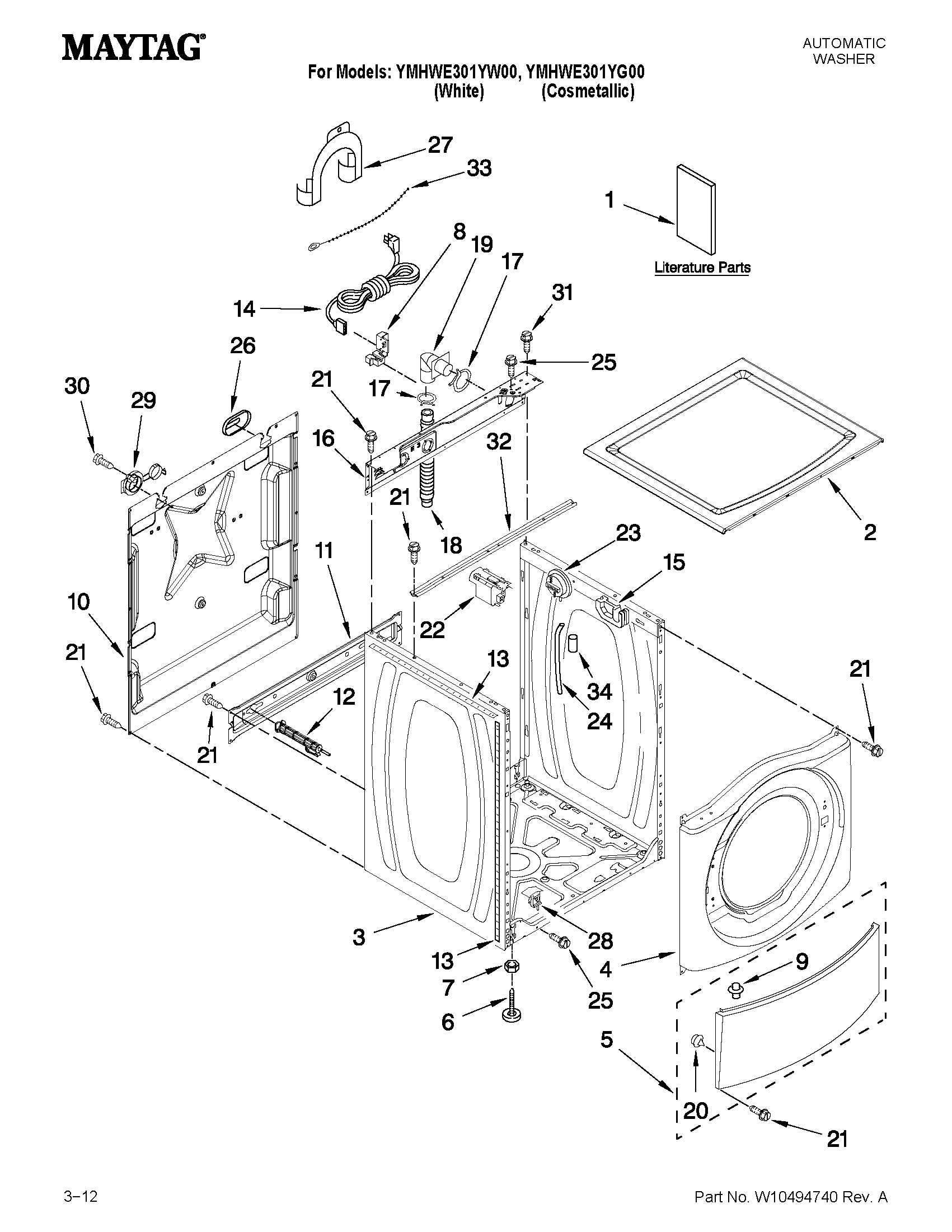 TOP AND CABINET PARTS