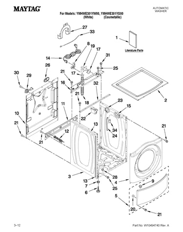 Top and cabinet parts