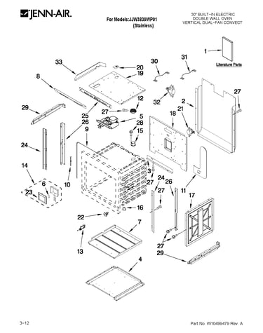 Upper oven parts