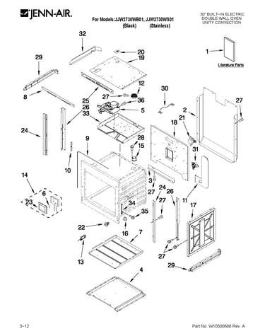 Upper oven parts