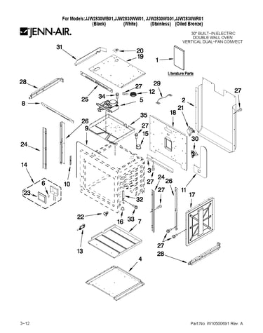 Upper oven parts