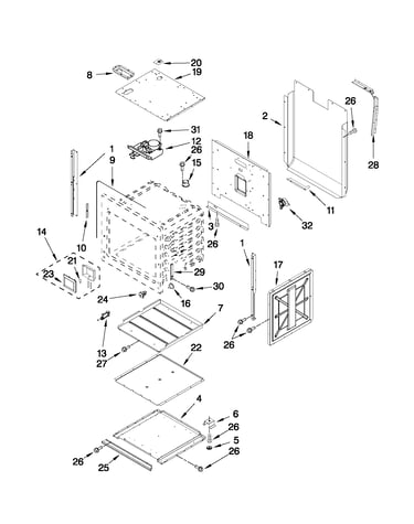 Lower oven parts