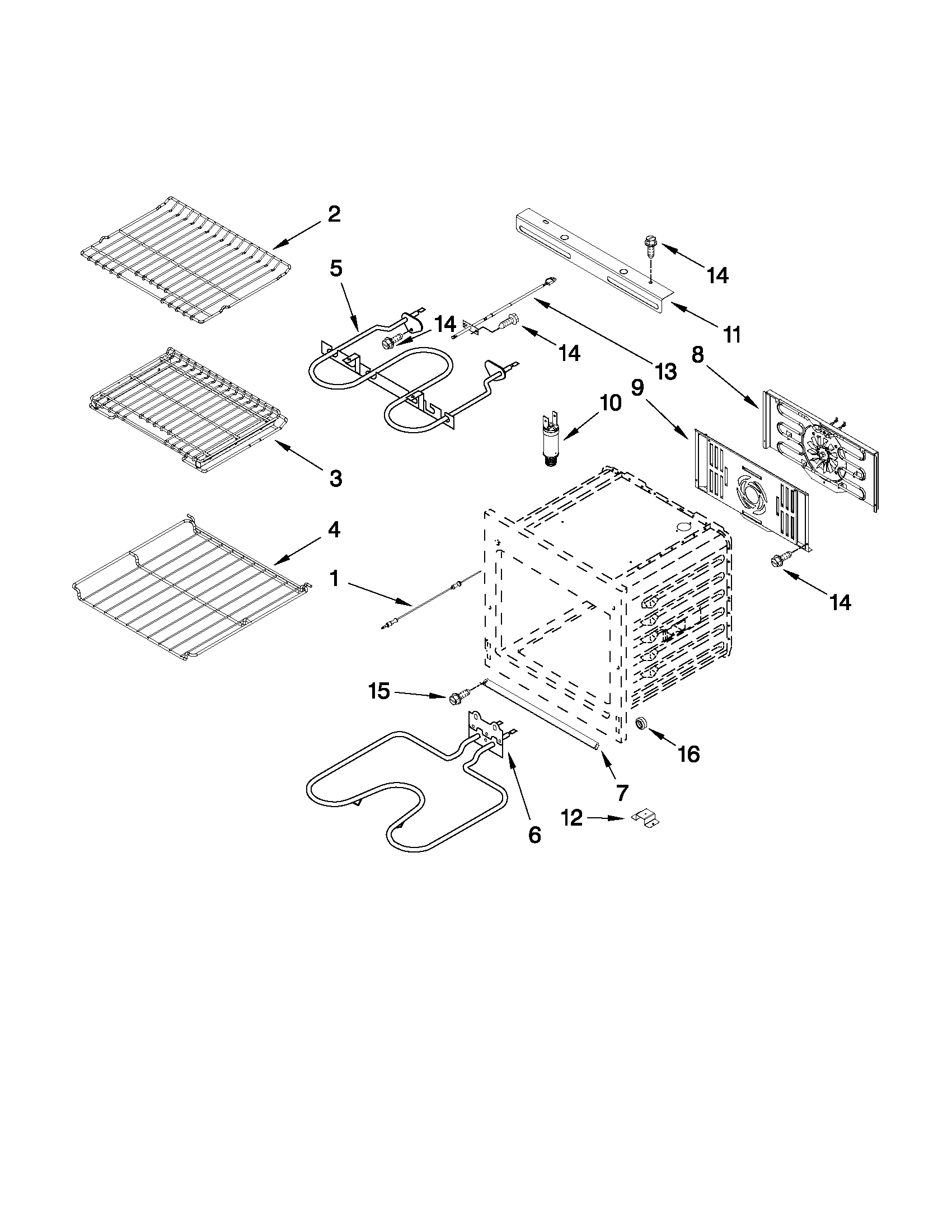 Internal oven parts
