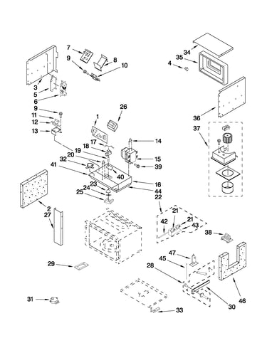 Cabinet and stirrer parts