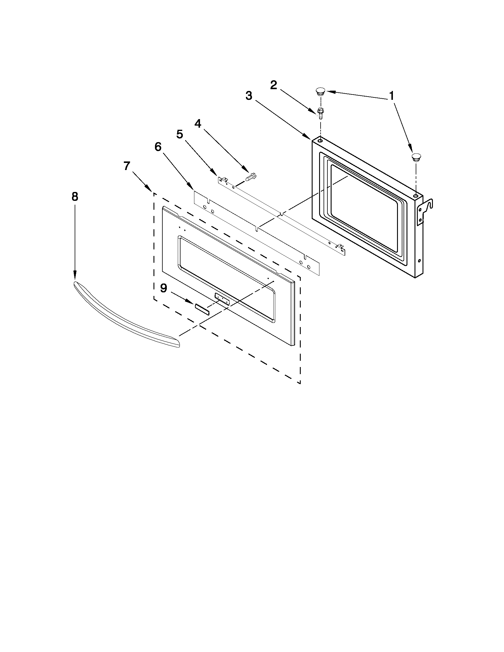 Microwave door parts