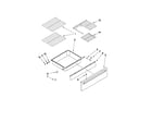 Whirlpool GY399LXUQ04 drawer and rack parts diagram