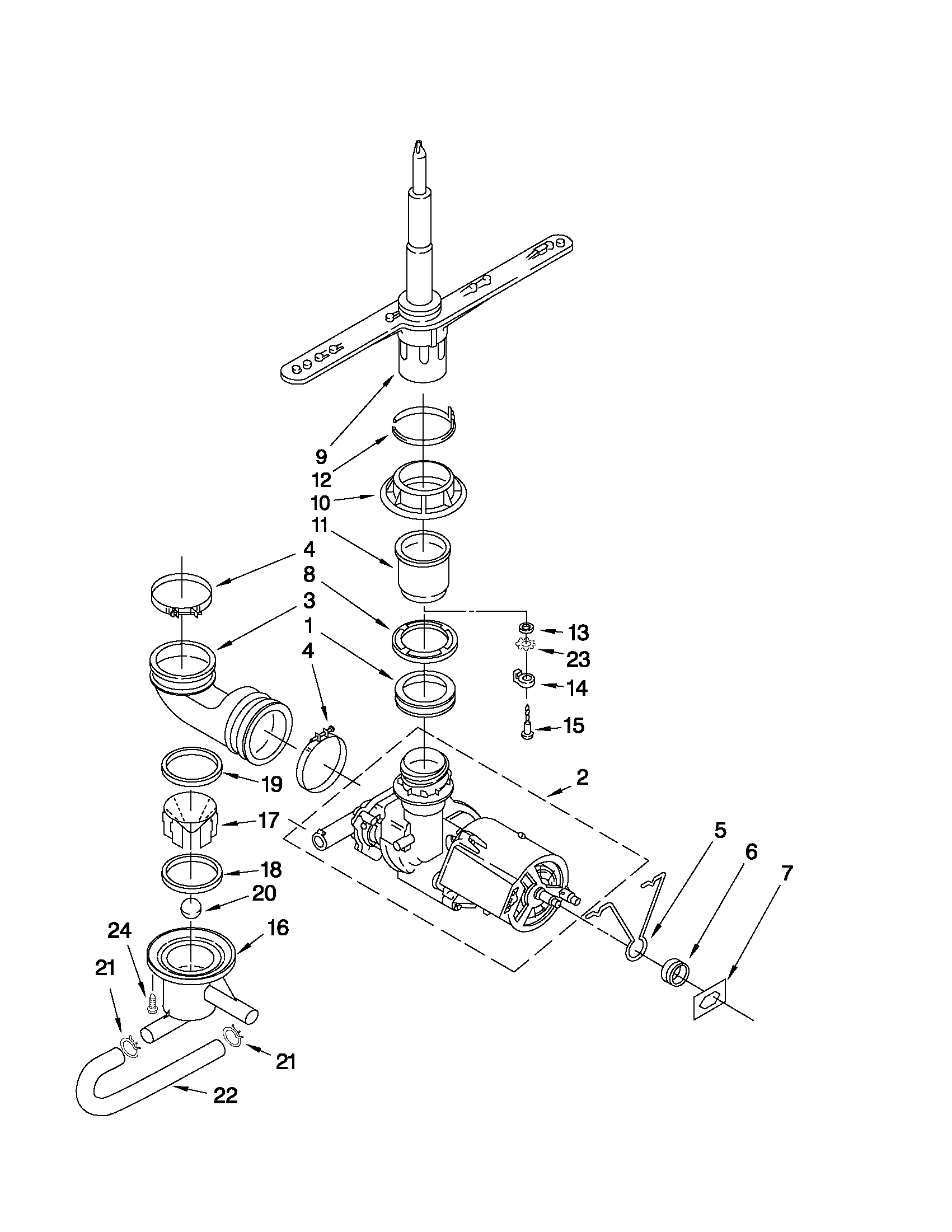 Pump and spray arm parts