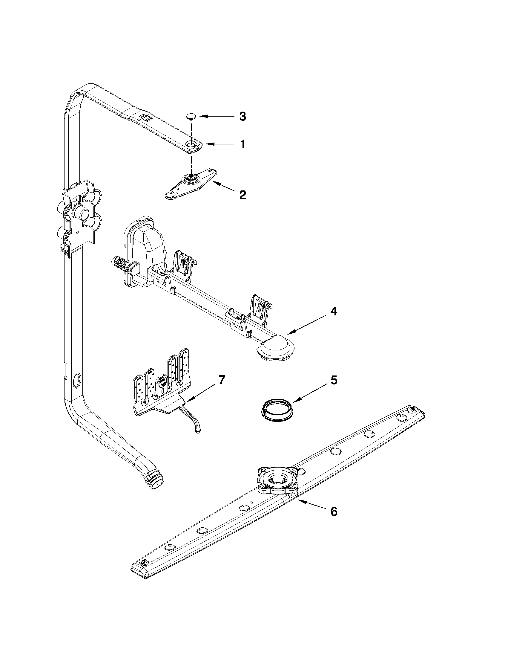 Upper wash and rinse parts