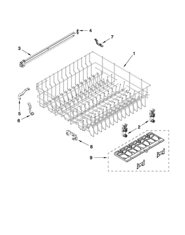 Upper rack and track parts