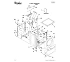 Whirlpool YWFW9050XW00 top and cabinet parts diagram