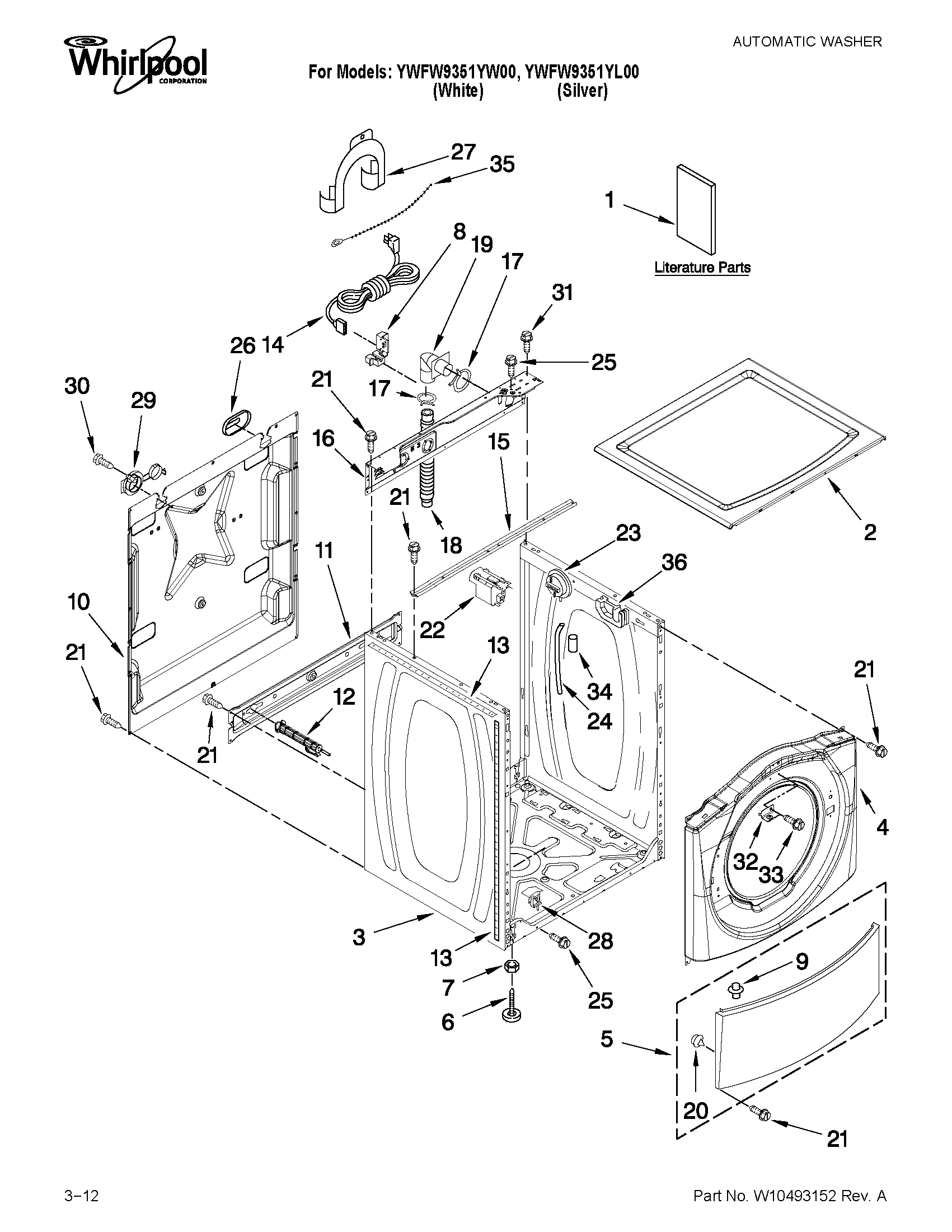 TOP AND CABINET PARTS