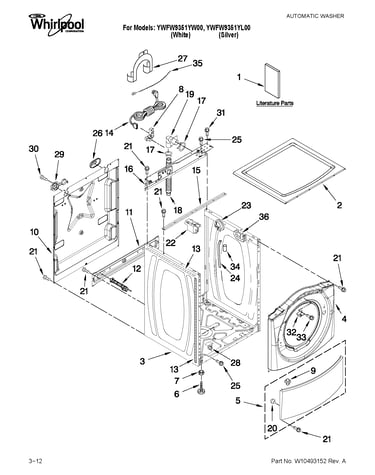 Top and cabinet parts
