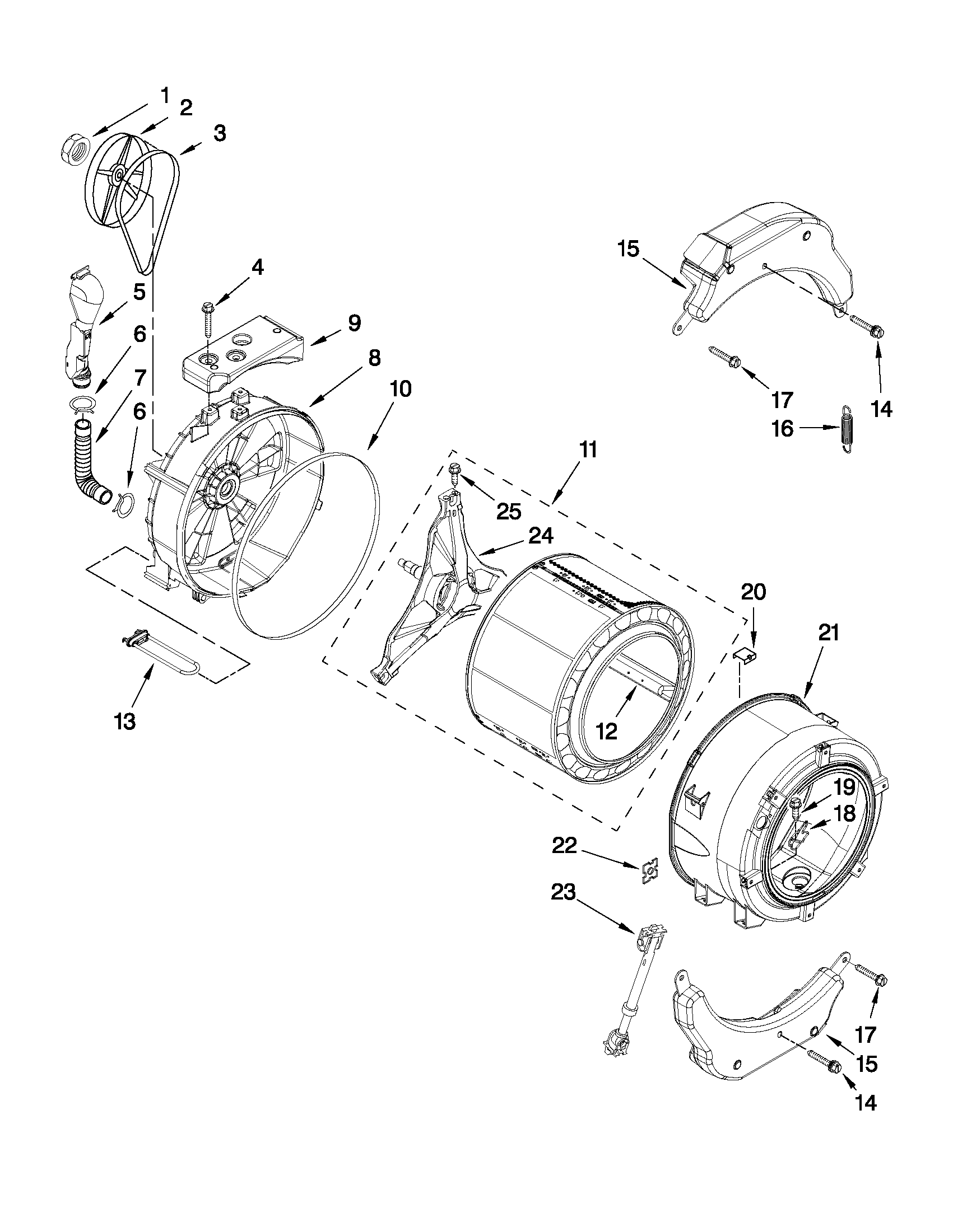 Tub and basket parts